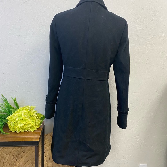 J.CREW Black Ruffled 100% Wool Peacoat Size 6 - Picture 3 of 6